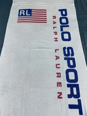 RARO! "Toalla de playa de baño deportiva polo vintage de Estados Unidos Ralph Lauren ESCRITA 67""x35""" Foto 1 de 4