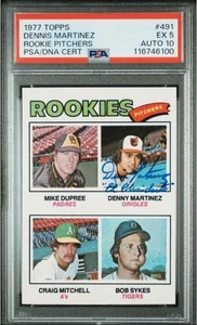 1977 Topps Dennis Martinez Signed Rookie Baseball Card PSA 5 DNA Certified 10 - Picture 1 of 3