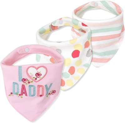 Baby Sbavare Bavaglini, Unisex 3-Pezzi Cotone Assorbente, Triangolo Bib Con Snap - Immagine 1 di 4