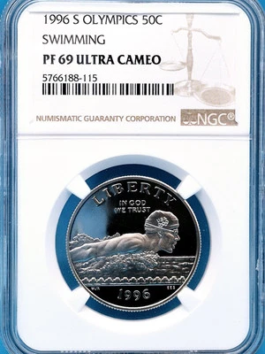 1996-S Olympics - Swimming - Half Dollar 50c NGC PF 69 Ultra Cameo - Image 1 of 4
