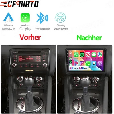 Für Audi TT MK2 8J 2006-2012 CarPlay Android15 2+64G Autoradio GPS Navi RDS WIFI - Bild 1 von 4