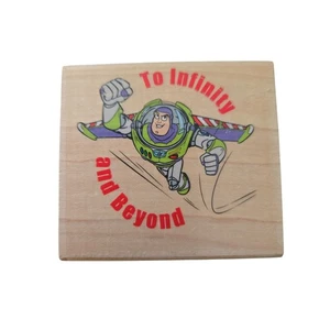 Disney Toy Story Buzz Lightyear To Infinity and Beyond Rubber Stamp Wood Block - Picture 1 of 6
