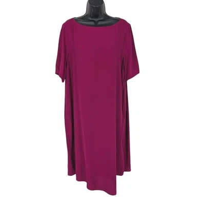 Vestido recto asimétrico Eileen Fisher para mujer talla L 100 % seda cápsula Lagenlook Foto 1 de 4