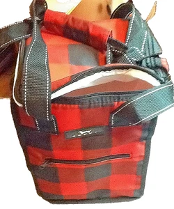 SCOUT PETTO REFRIGERATORE ISOLATO, PLAID ROSSO/NERO MORBIDO CON CINGHIE 91123A - Foto 1 di 8