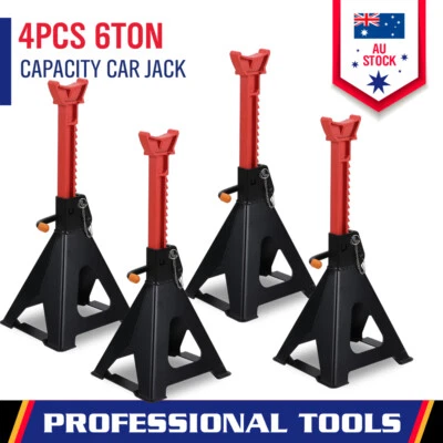 4-Pieces 6 Ton Jack Stands Double Lock Adjustable Truck Ratchet Lift Hoist Au - image 1 of 4