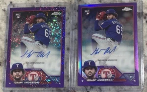 GRANT ANDERSON 2023 Topps Chrome Update RC Auto Purple /250 Rangers (2) - Picture 1 of 2