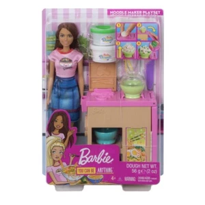 New Brunette Barbie Doll Noodle Bar Playset with Workstation and Accessories - Picture 1 of 6