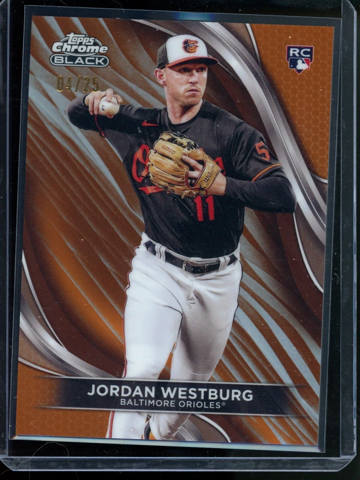 2024 Topps CHROME BLACK JORDAN WESTBURG ORANGE REFRACTOR  #/25 RC #76