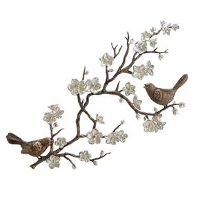 SPI HOME PÁJAROS FLORES METAL PARED PLACA ARTE ESCULTURA DECORACIÓN 37" L x1.5" W x18H - Imagen 1 de 10