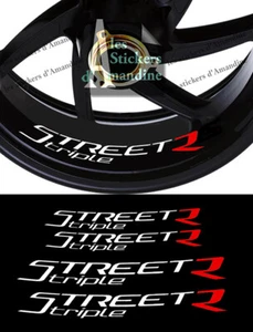 4 X STICKER LISERET JANTE LOGO POUR STREET TRIPLE R MOTO AUTOCOLLANT STICKERS V2 - Imagen 1 de 1