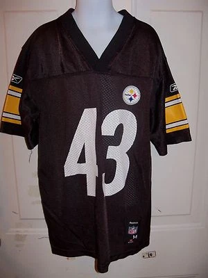 NFL REEBOK TEAM APPAREL TROY POLAMALU JERSEY TALLA M (10/12) NIÑOS USADO EN EXCELENTE CONDICIÓN Foto 1 de 3