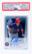 2011 Bowman #BCP111B Bryce Harper Chrome Prospect Auto PSA 10