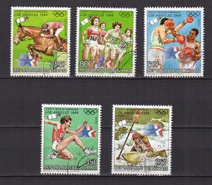 Tchad 1983 Jeux olympiques d'été Los Angeles 5 timbres oblitérés /TE4867 - Imagen 1 de 1