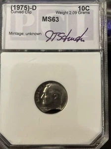 1975 D 10C ERROR CURVED CLIP WEIGHT 2.09 Grams DIME - Picture 1 of 4