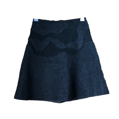 Falda RAOUL Para Mujer Talla 4 Intarsia Ondas Mezcla de Lana Línea A Texturizada Invierno Elegante Foto 1 de 4