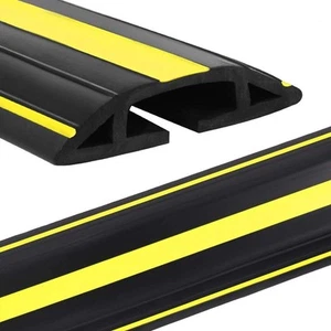10 ft Floor Cable Cover Protector, Heavy Duty PVC Duct Easy to Unroll, Preven... - Photo 1/6