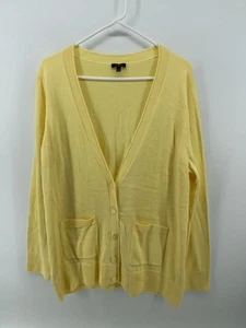 Talbots Cardigan Button Up Lightweight Sweater Womens Size Large Yellow FastShip - Picture 1 of 7
