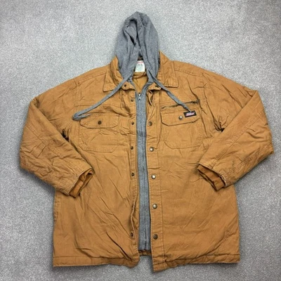 Chaqueta Dickies Adulto Mediana Marrón Tareas Lona Ropa de Trabajo Forrada Capucha Abrigo Para Hombres Foto 1 de 4