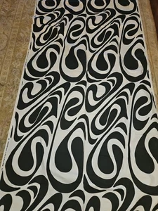 Vintage MCM Wherefore Sears Lawrence Peabody schwarz weiß Swirl Stoff - Bild 1 von 3