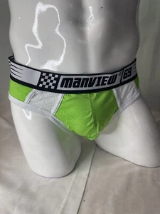 Manview Jock Brief Sz XL Green & White Sexy Gay RARE - Picture 1 of 4