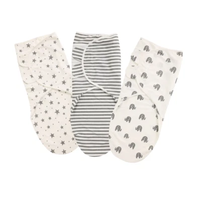 Paquetes de 3 pañales de bebé de algodón orgánico para recién nacido de 0 a 3 meses niño y niña  Foto 1 de 4
