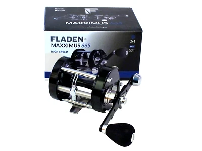 Fladen Maxximus 665 Hi Speed Surf Sea Casting Multiplier Fishing Reel Left Wind