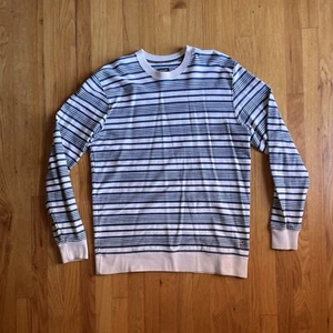 Jack & Jones Graham Knit Crewneck Cotton Sweater Men's Blue White Stripe Size XL - Picture 1 of 11