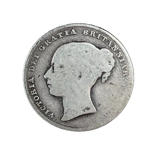 1856 Great Britain One Shilling Queen Victoria .925 Fine Silver KM# 734.1 - Picture 1 of 4