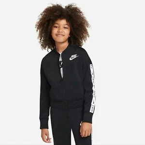 Nike Jacket Girls Large Black Zip Front Long Sleeve Cropped - Picture 1 of 9