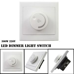 Hot 220V 300W Dimmers White for Dimmable lighting LED Dimmer Light Switch