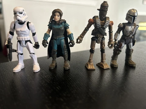 Star Wars Mission Fleet Stormtrooper, Cara Dune, LG-11 Droid, S H Figurarts 2.5β Cover