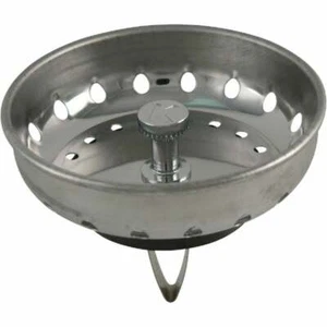 (3)-Keeney 3-3/8 In. Stainless Steel Spring Action Post Basket Strainer Stopper - Picture 1 of 1