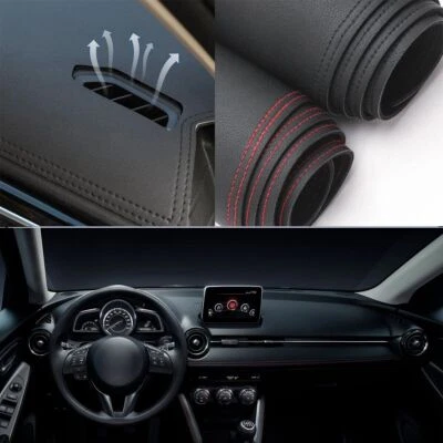 Leather Dash Mat Dashboard Cover Dashmat Interior Pad for Mazda 2 2015-2021 Foto 1 de 4