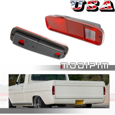 Juego de 2 luces traseras para Ford F-150 1975-1979 personalizadas diestro y derecho lentes transparentes y rojas Foto 1 de 4