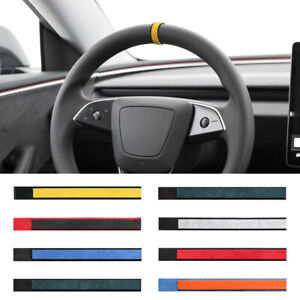 For Ford Accessoires Alcantara Car Steering Wheel Top Marker Decor Trim