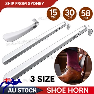 15cm/30cm/58cm Shoe Horn Long Handle Shoehorn Stainless Steel Lifter Tool New - Picture 1 of 12