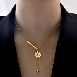 Lindo Collar Margarita, Collar Flor Margarita Dorado 18K Collar Margarita - Imagen 1 de 5