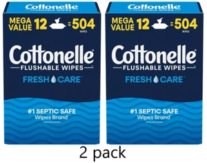 2 pack Cottonelle Freshcare Flushable Wipes, 12 ct., 504 wipes FREE shipping - Picture 1 of 1