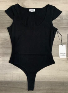 Unique Vintage Black Short Sleeved All About Intrigue Body Suit, S Small - Picture 1 of 4