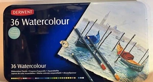 Derwent Watercolor Pencils - 36 Water Colors # 32885 - Lot # 7 + Bks, Pastels - Picture 1 of 18