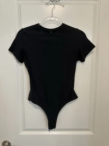 Skims Fits Everybody T-Shirt Bodysuit Onyx Size L Short Sleeve Stretch - Picture 1 of 5