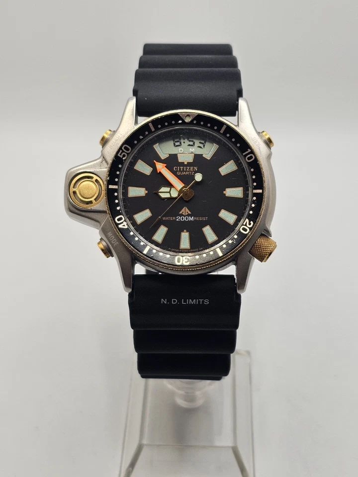 Reloj de buceo digital analógico 200M vintage 1992 Citizen Aqualand para hombre C022-088093Y Foto 1 de 4