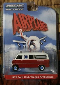 1970 Ford Club Wagon Ambulance CHASE - Airplane - Greenlight WALMART BLUE! - Picture 1 of 2