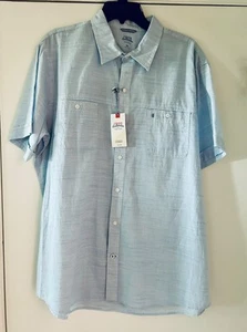 NUEVO CON ETIQUETAS XL Izod Saltwater Dockside CAMISA AZUL CHAMBRAY/BLANCO Camisa Clásica Relajada - Imagen 1 de 2