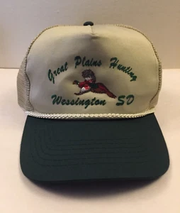 Vintage 90s Trucker Hat Great Plains Hunting Wessington SD Snapback Cap - Picture 1 of 12