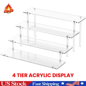 4 Tier Acrylic Stands for Display Clear Display Stand Risers Shelf for Cupcakes - Picture 1 of 24