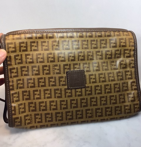 Borsa a tracolla vintage logo FENDI rivestita in tela vinile