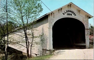 Postcard Moscow, Rush County Indiana Moscow Covered Bridge E.L. Kennedy Built - Picture 1 of 2