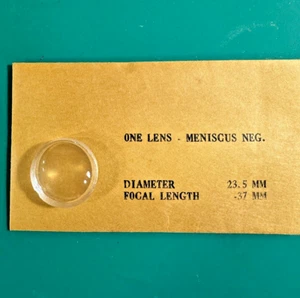 Edmund One Objektiv Meniskus negativ 23,5 mm Durchmesser - 37 mm Brennweite - Bild 1 von 1