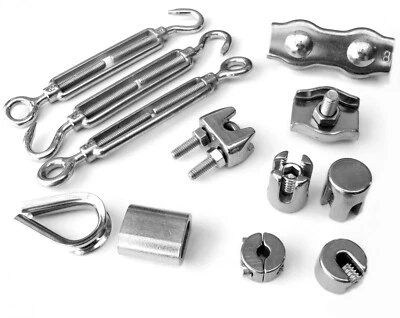 S+P Spannschloss Edelstahl VA A4 Seilklemme Kausche Pressklemme Bügelklemme Simplex